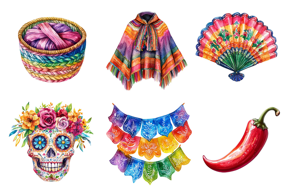 Watercolor Cinco De Mayo Clipart PNG, an Illustration by CreationArt (Photo 3 of 5)