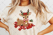 Reindeer Christmas Patchwork PNG, an Illustration by Craft Nest (Thumbnail 5 of 6)