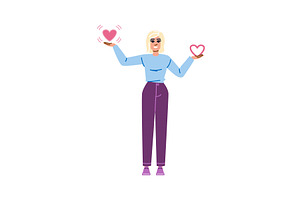 Woman showing vibrating and static, an Object Illustration by pikepicture