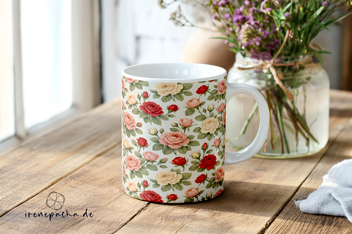 Vintage Flowers Pattern Bundle, a Pattern Graphic by irenepachadesign (Photo 4 of 6)