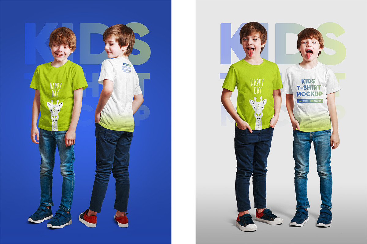 Mixed Kids T-Shirt PSD Mockups Vol6, a Shirt Mockup by Hi, Mock-Up! (Photo 8 of 15)