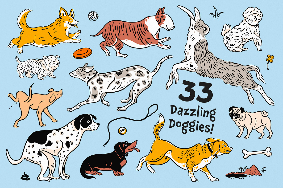 Dogs! Vector Clip Art Illustrations, an Animal Illustration by rouxsupplyco (Photo 2 of 12)
