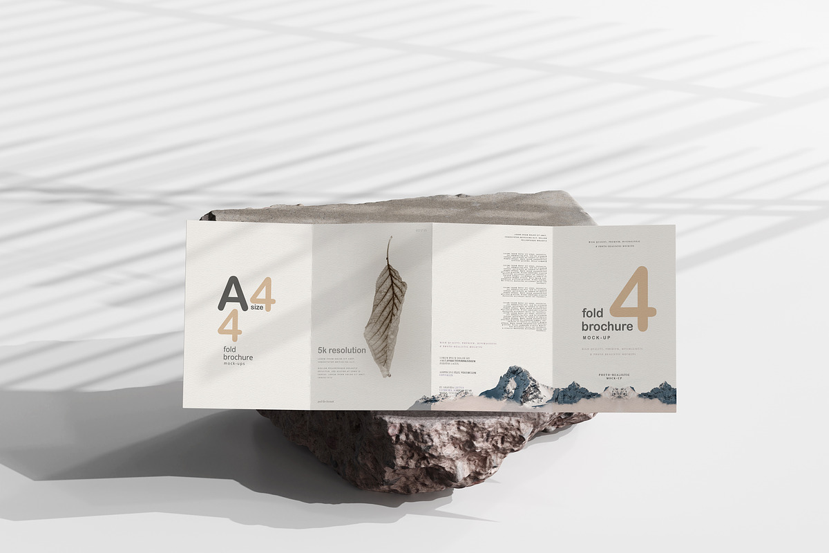 A4 Size Four Fold Brochure Mockup, a Print Template by pmvch (Photo 13 of 20)
