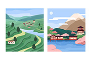 Nature landscapes, tea plantations, a Seasonal Illustration by PaperTrident (Thumbnail 2 of 4)