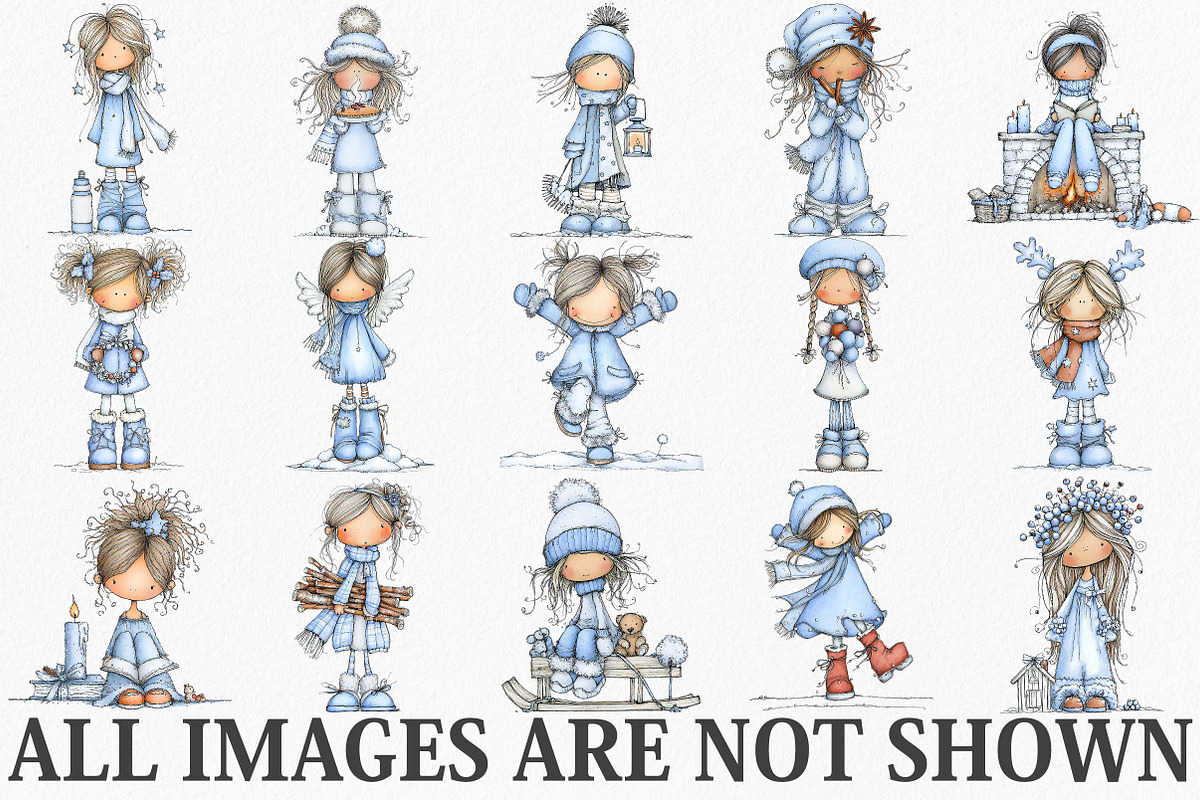 Winter Christmas Cottage Girl, an Illustration by Canvas Craft (Photo 3 of 6)