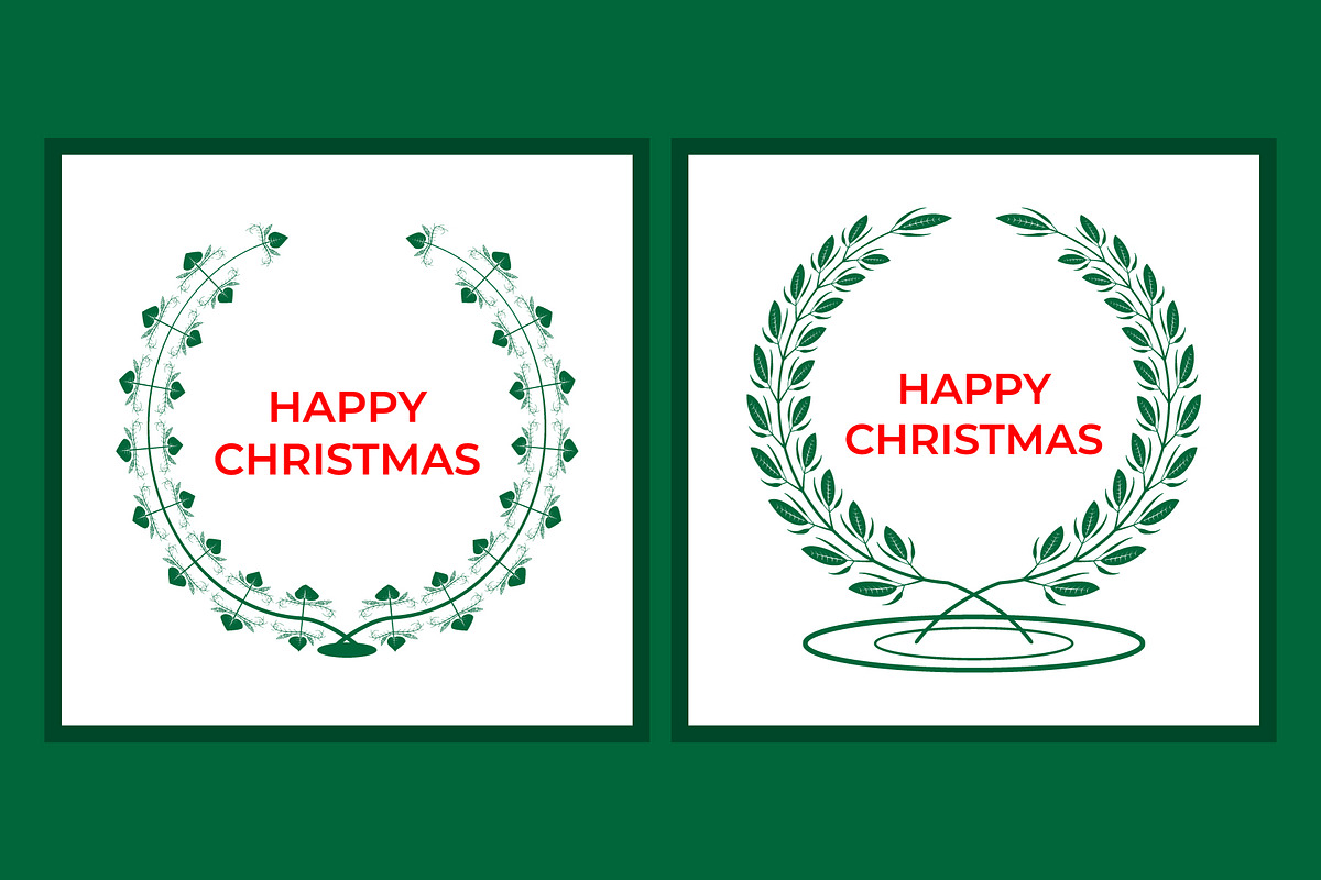 Happy Christmas Wreath Design, a Decorative Illustration by Lakhan1998 (Photo 4 of 6)