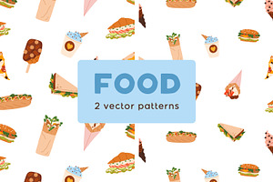 Street fast food seamless patterns, a Pattern Graphic by Good Studio