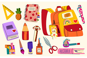 School stationery sticker pack, an Object Illustration by art PVP - market