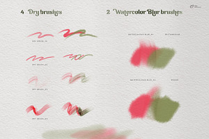 Watercolor Botanical Brushes PRO