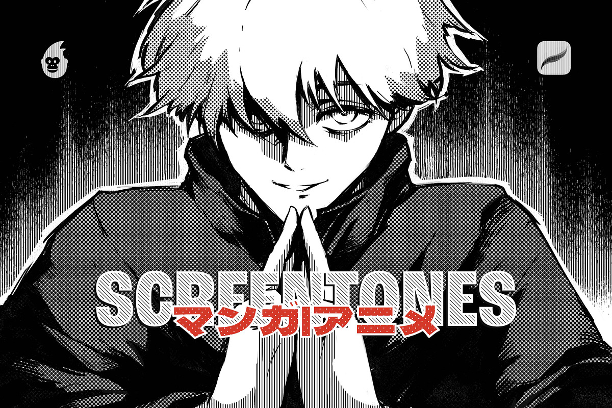 Manga Screentone Procreate Brushes, a Brush Add-On by brushapes.com (Photo 1 of 11)