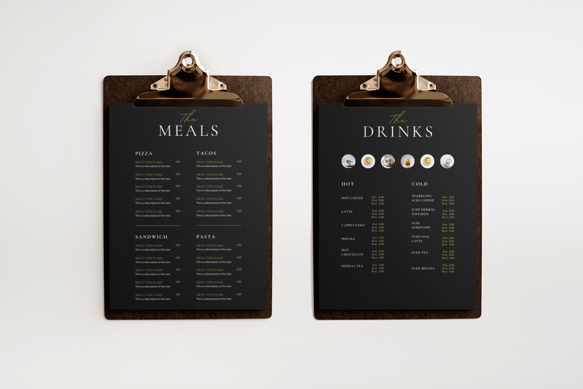 Canva Restaurant Coffee Menu, a Marketing Template by The Dark Matter Art (Photo 4 of 6)
