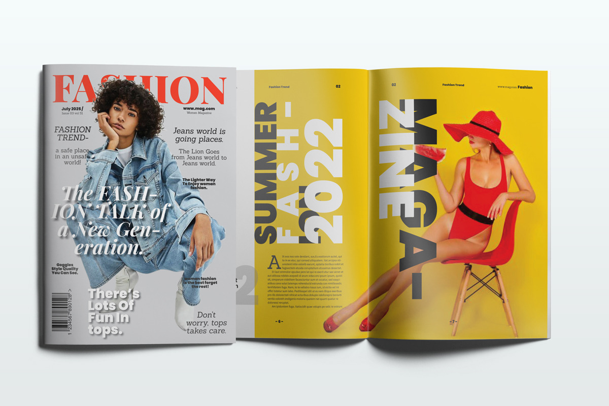 Fashion Magazine Bundle #1, a Magazine Template by Swayang (Photo 2 of 28)