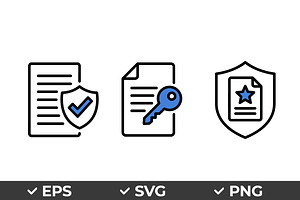 Secure Document Vector Icon Set, an Object Graphic by Artonix