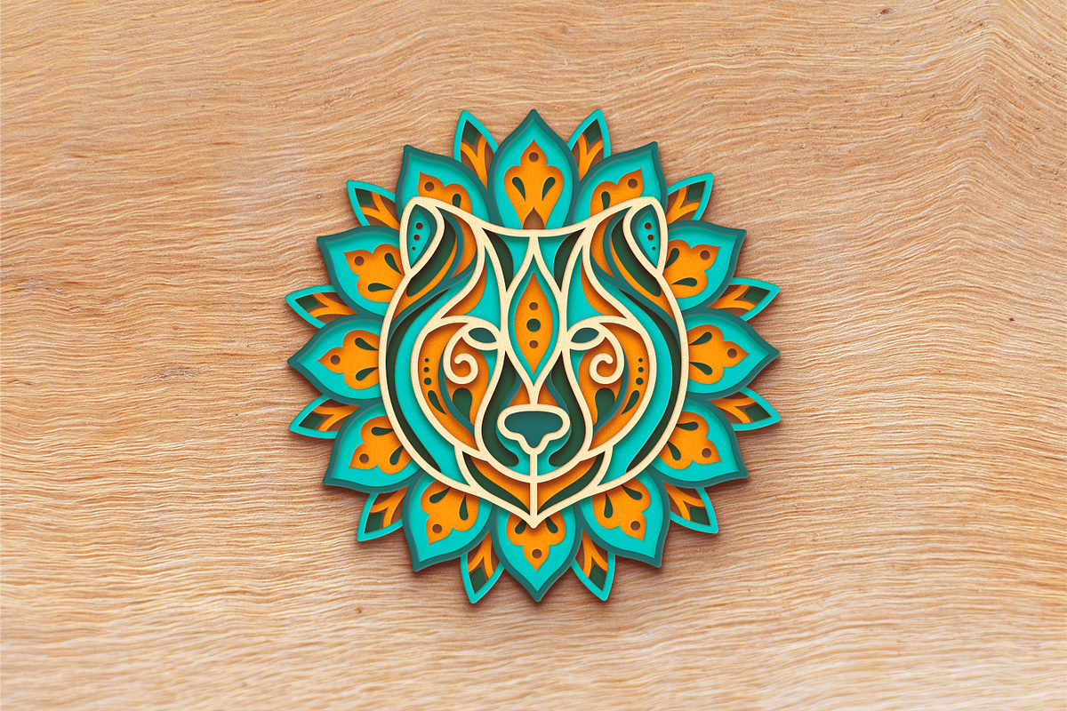 Bear 3D Mandala - SVG Laser cut file, an Object Graphic by Arshad Ali (Photo 5 of 8)
