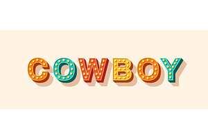 Cowboy print typography