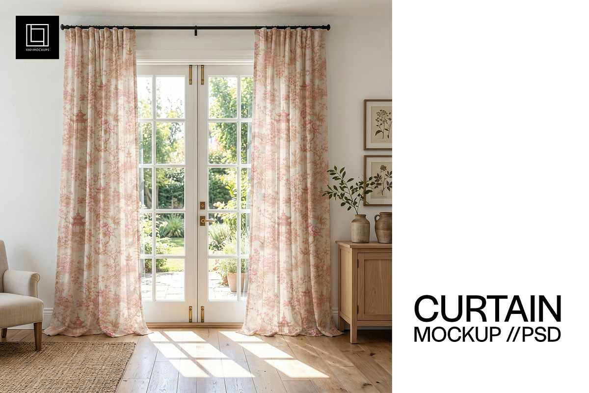 Cottagecore Curtains Mockup PSD, a Household Mockup by 1001 mockups (Photo 1 of 11)