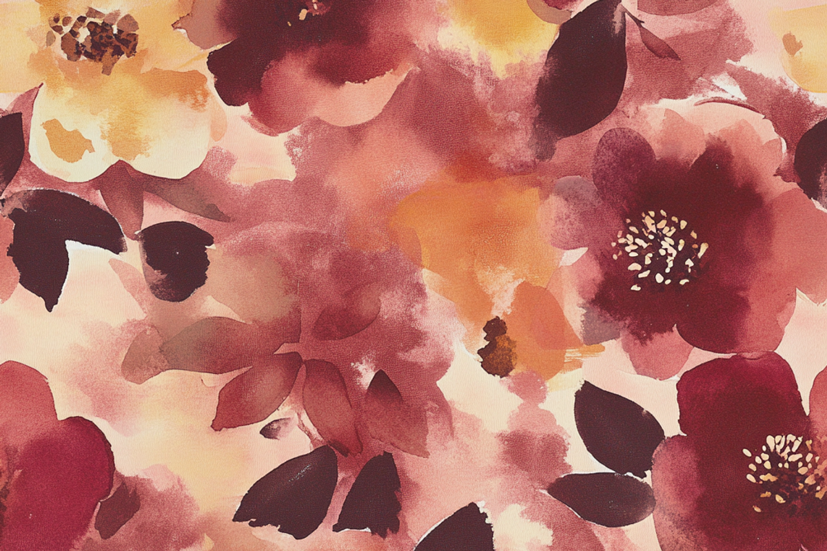 Maroon & Dusty Blooming Rose, a Background Graphic by Printable Treasure (Photo 6 of 7)