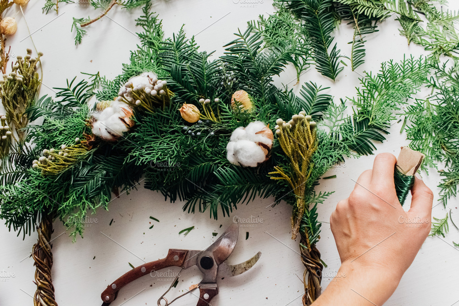 Handmade christmas wreath, a Photo by Julia Ether