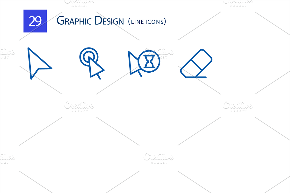 29 Graphic Design Line Icons preview 3