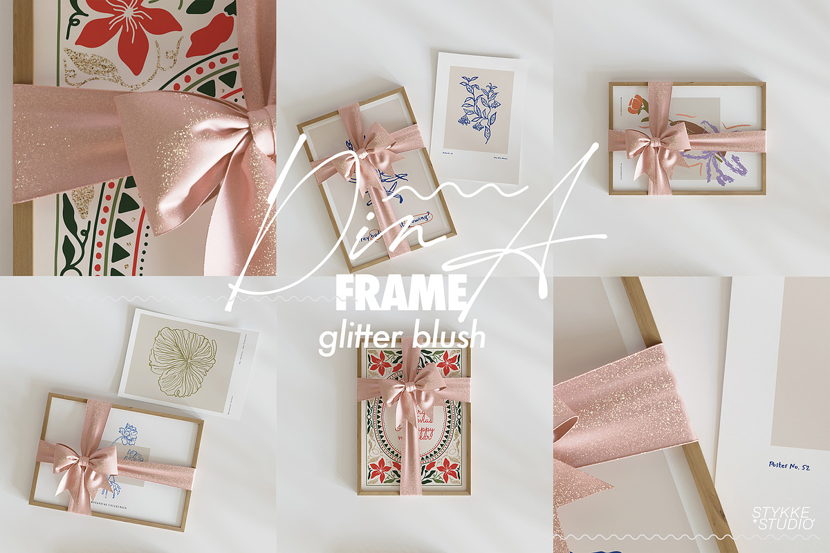 Frame Mockup | Ribbon Bow Gift, a Household Mockup by Stykke Studio (Photo 2 of 6)