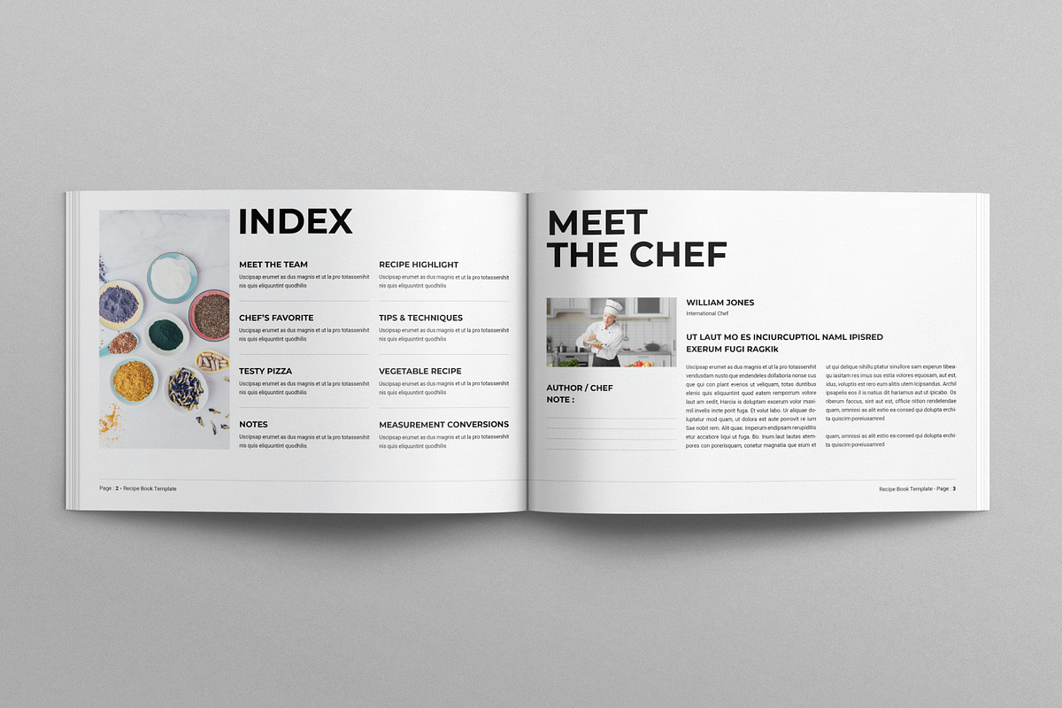 Recipe Book Template Landscape, a Brochure Template by E-Type (Photo 2 of 7)