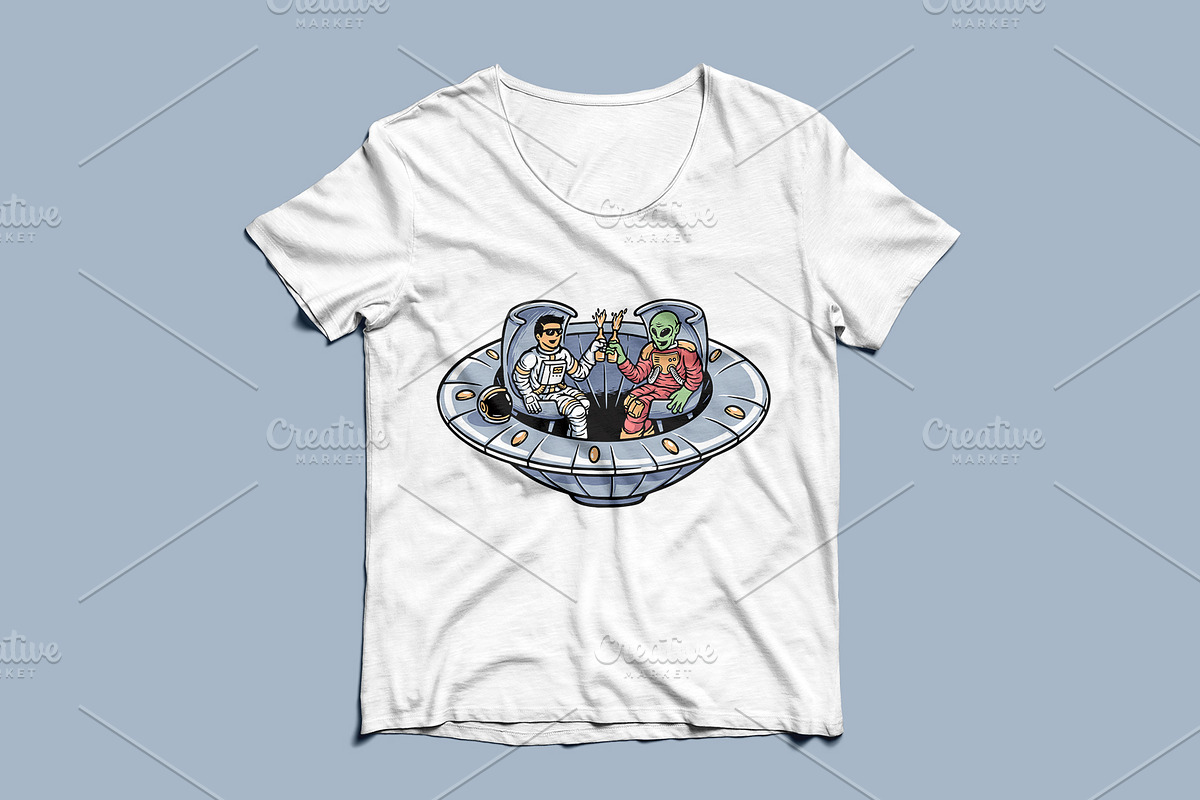alien and astronaut relaxing, a Food Illustration by gunaonedesign (Photo 3 of 4)