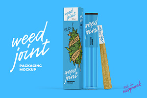 Weed Joint Pre-Roll Packaging Mockup