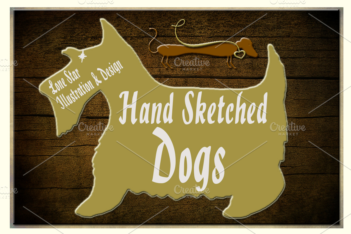 Hand Sketched Vector Dogs & Leashes, an Animal Illustration by Lone Star I&D (Photo 1 of 5)