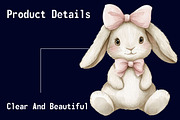 Watercolor Bunny Clipart, a Seasonal Illustration by CitraGraphics (Thumbnail 6 of 6)
