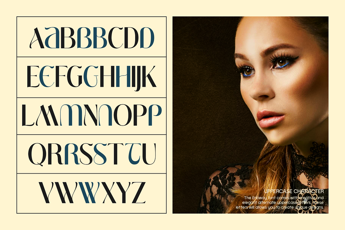 Enoway Pro Modern Art Deco Font, a Sans Serif Font by Valentino Vergan (Photo 12 of 15)