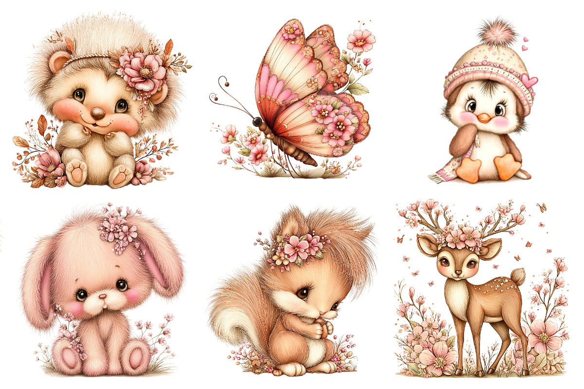 Cute Lavender Animals PNG Clipart, a Seasonal Illustration by Daily.Designs (Photo 2 of 5)