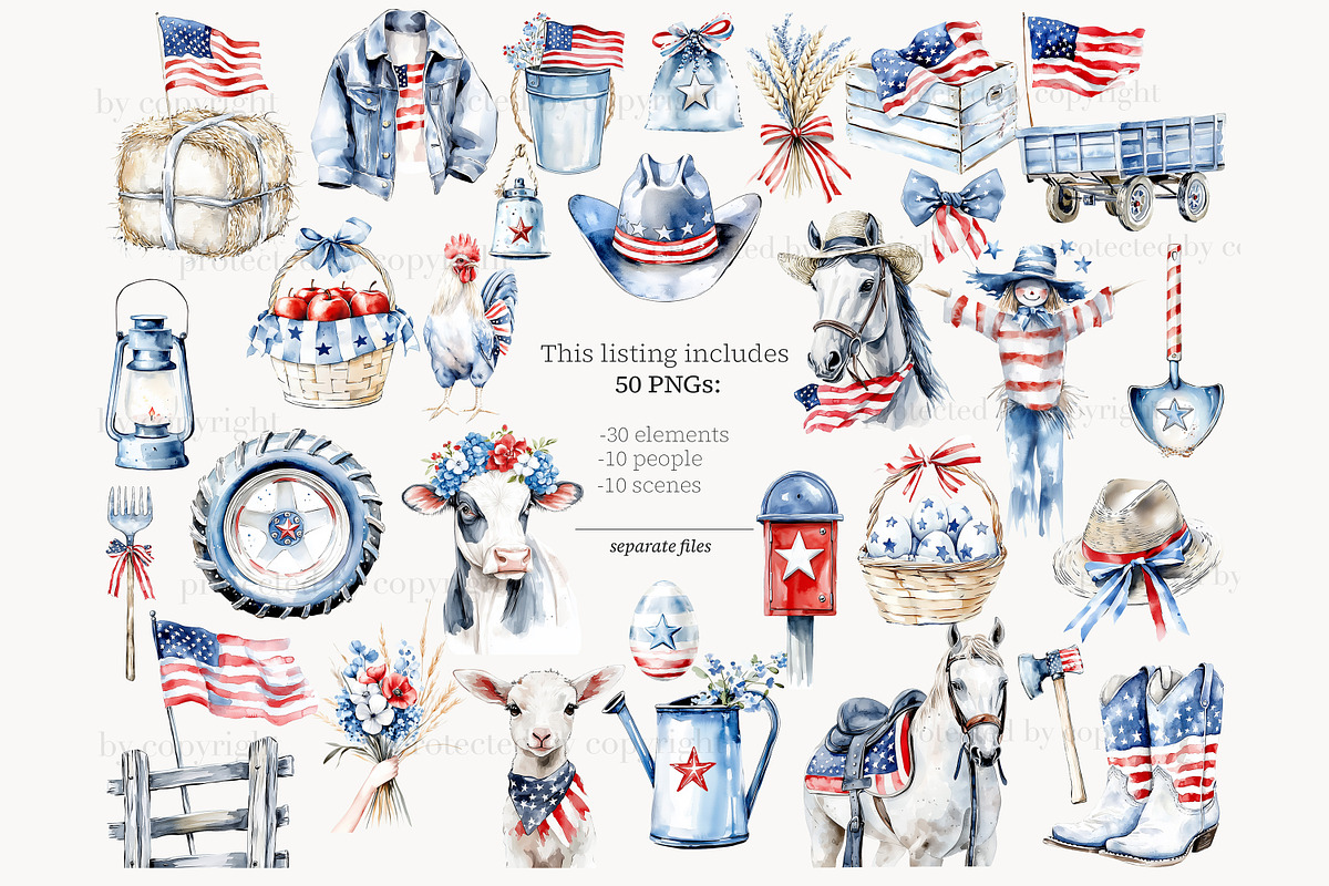 4th of July Clipart Images | America, a Person Illustration by GlamArtZhanna (Photo 3 of 8)