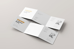 Tri-Fold Square Brochure Mockups