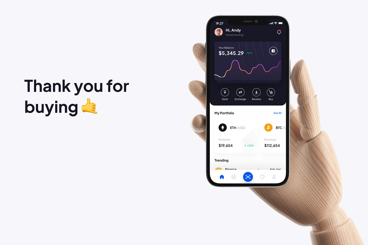 Cryptok - Crypto Wallet UI Kits App, an App Template by Minialis (Photo 6 of 6)