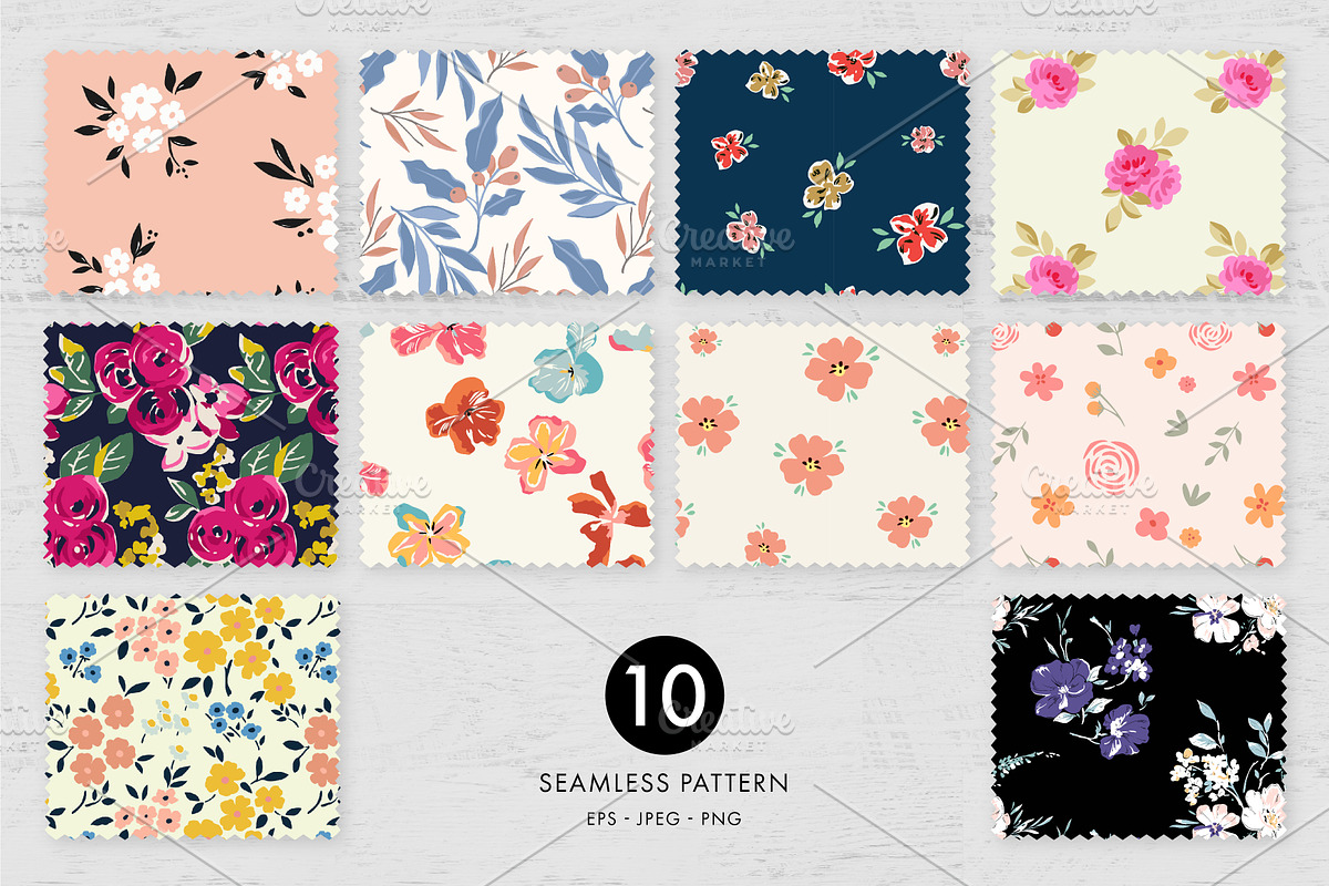 10 Floral Print Collections, a Pattern Graphic by ASTUDIO (Photo 4 of 5)