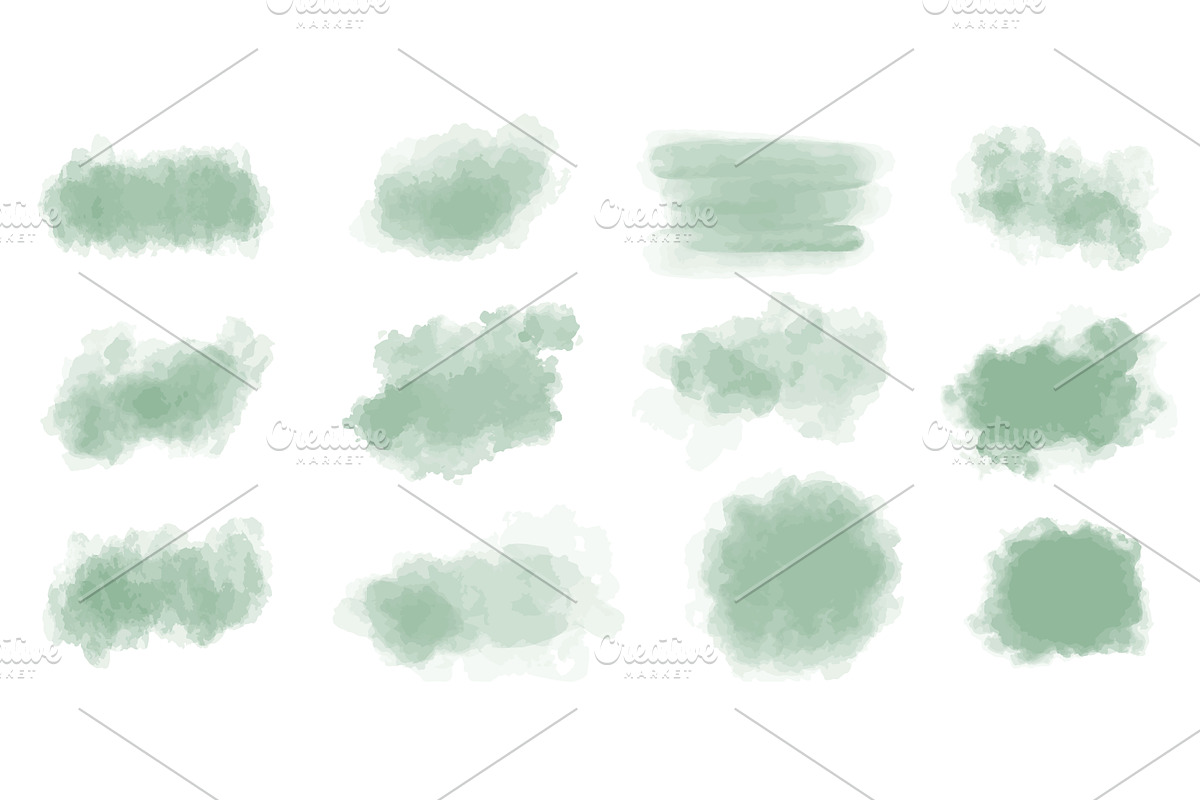 Delicate olive color watercolor, an Illustration by Tati_Kli
