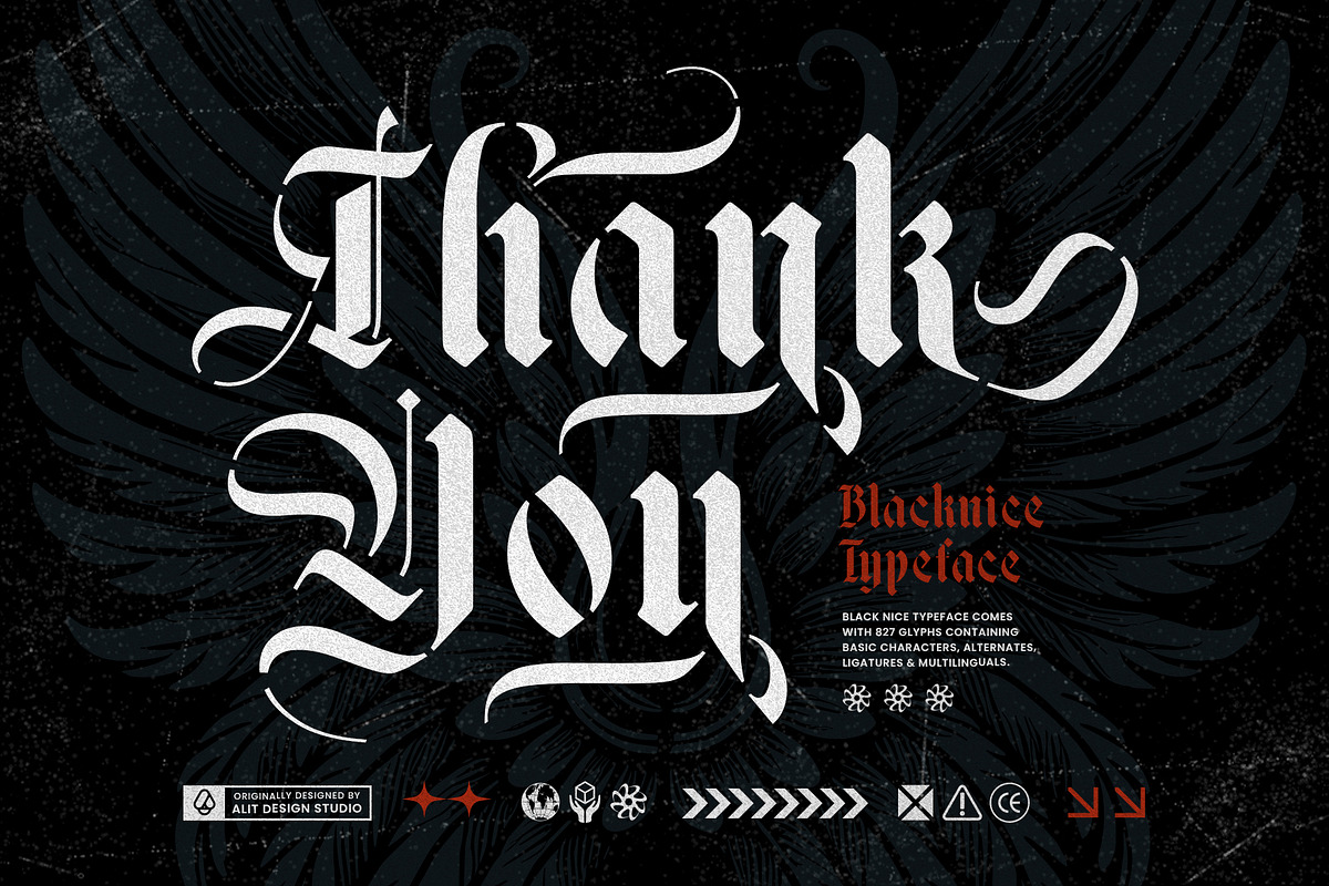 Black Nice Typeface, a Blackletter Font by alit design (Photo 17 of 17)