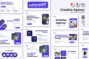 Creative Agency PowerPoint Template, a Presentation Template by Iqsiart Studio