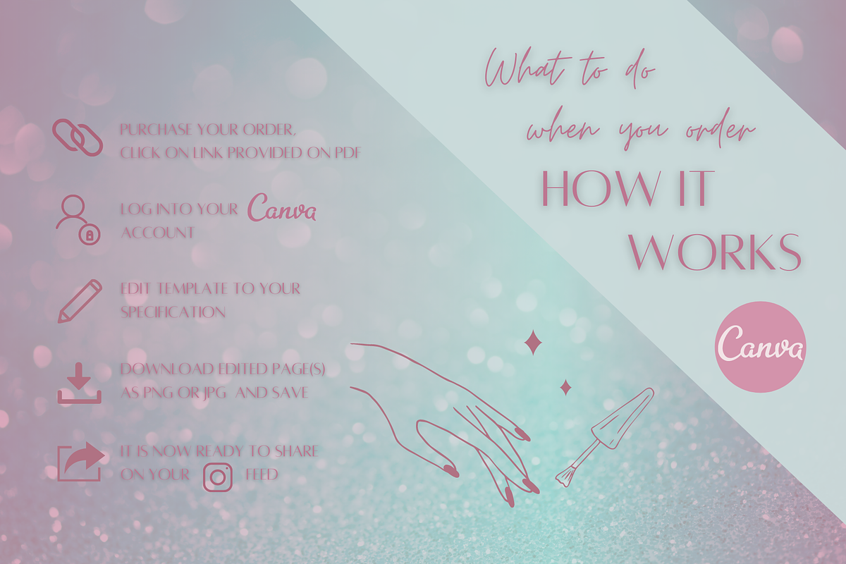 Nail Instagram Template Green & Pink, a Social Media Template by Faytemplates (Photo 10 of 10)