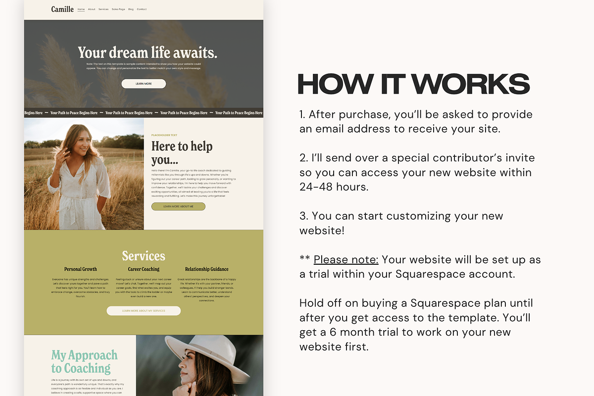 Squarespace Coach Website Template preview 6