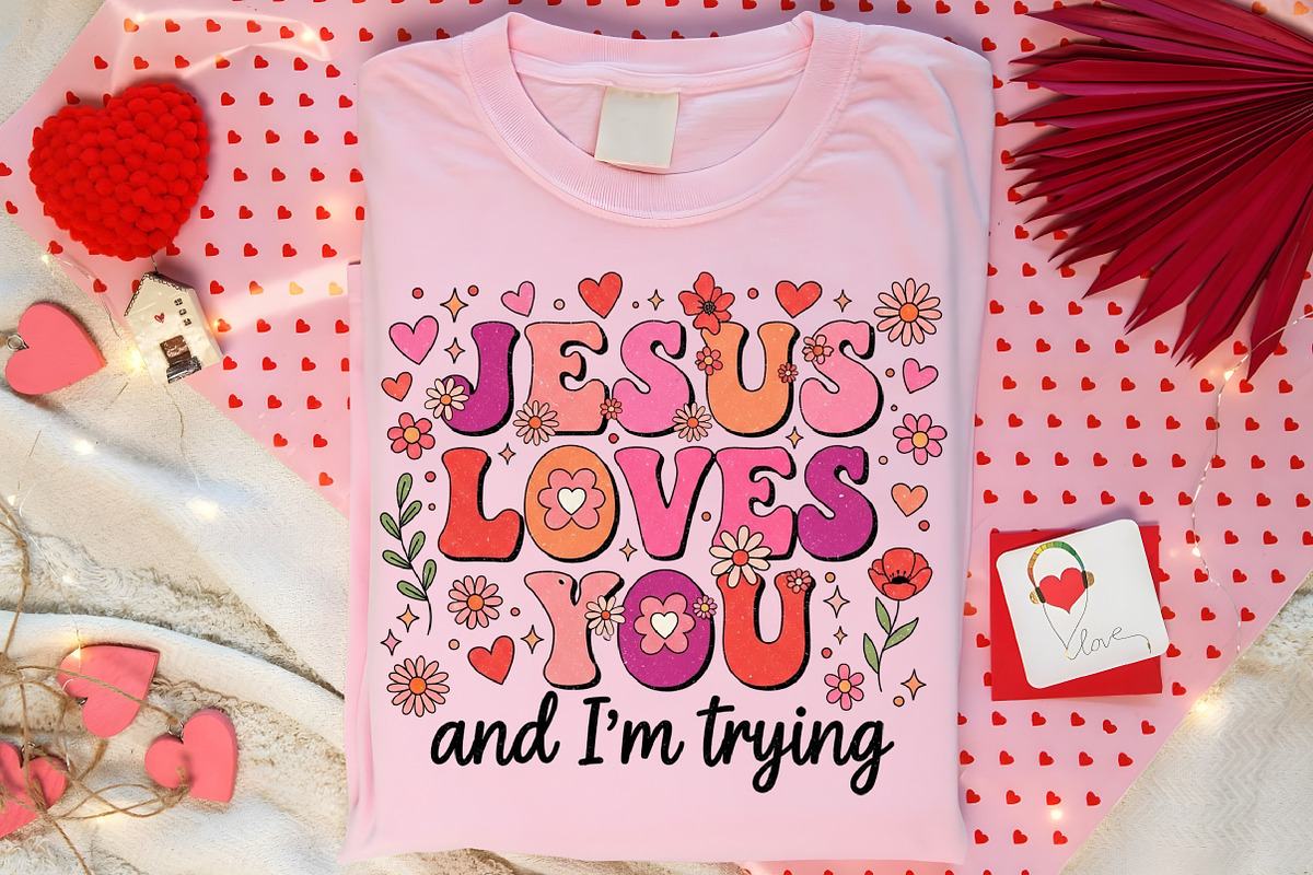 Jesus Loves You Retro Valentines Day, an Illustration by Canvas Craft (Photo 4 of 6)