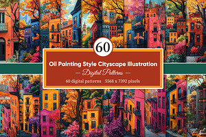 Oil Painting Style Cityscape, a Decorative Illustration by Housui Patterns