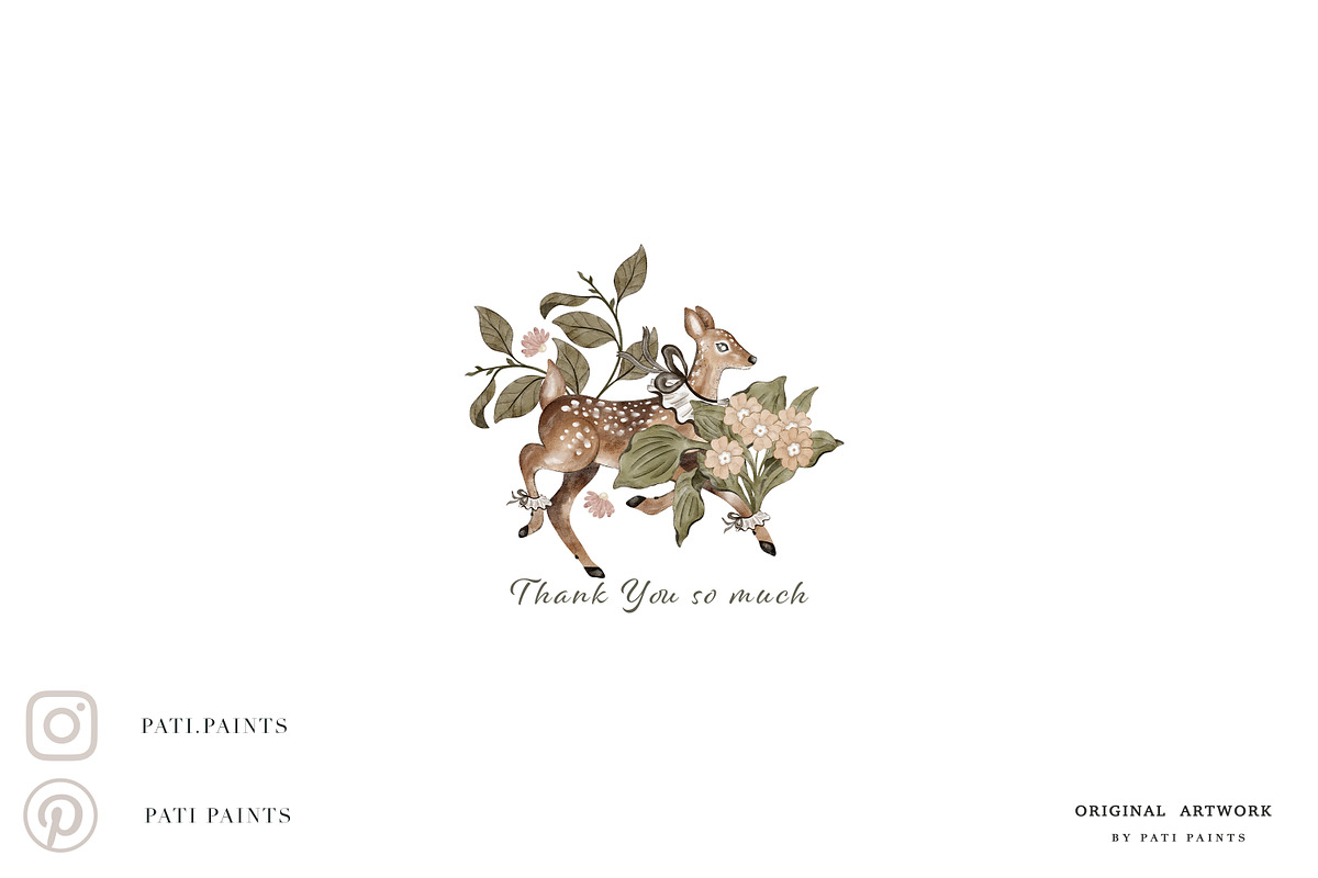 Watercolor Dark Forest Nursery Set, an Animal Illustration by Pati Paints (Photo 13 of 13)