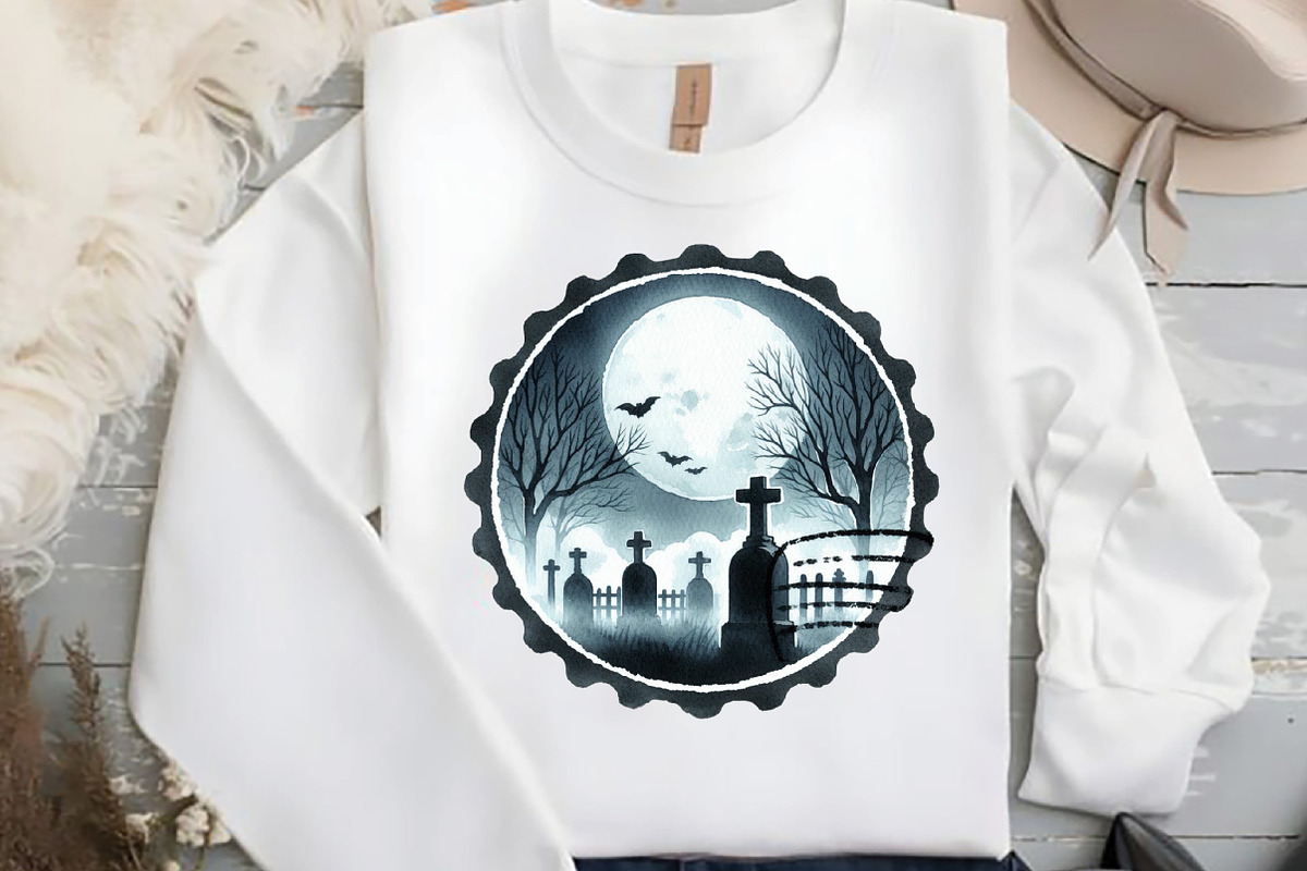 Halloween Round Stamp PNG Bundle, an Illustration by DreamCafeArt (Photo 5 of 6)