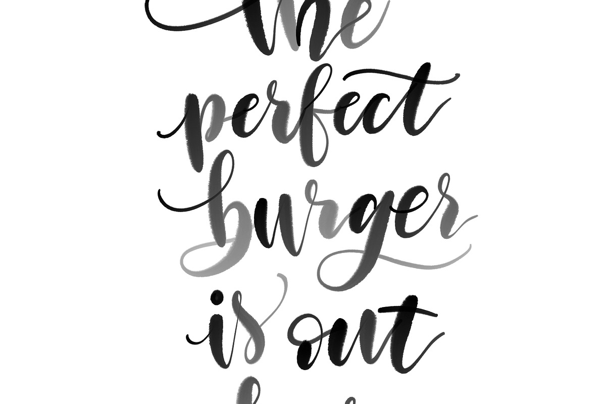 Burger Lettering Digital Print, a Food Illustration by The Scratchy Nib (Photo 2 of 2)