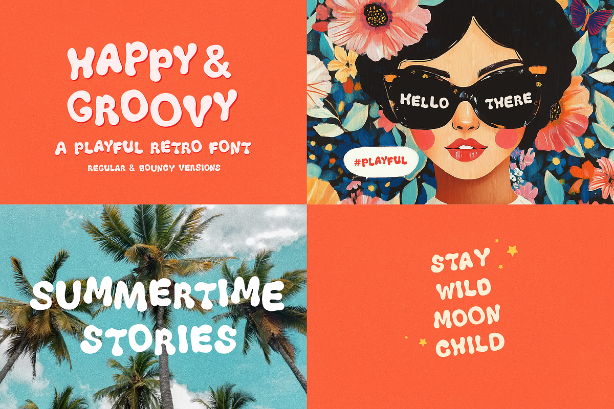 Retro Vibes Font Bundle Handwritten, a Script Font by Kaya Fonts (Photo 19 of 22)