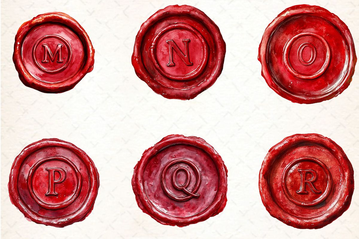 Seal Wax Letter Red Stamp Bundle, an Illustration by DreamCafeArt (Photo 4 of 7)