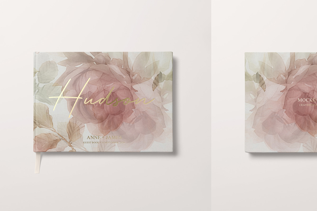 Landscape Wedding Guest Book Mockup, a Books & Magazine Mockup by creatsy5 (Photo 7 of 12)