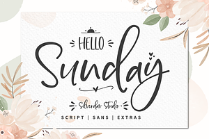 Hello Sunday - Font Trio *Update*, a Script Font by Silverdav