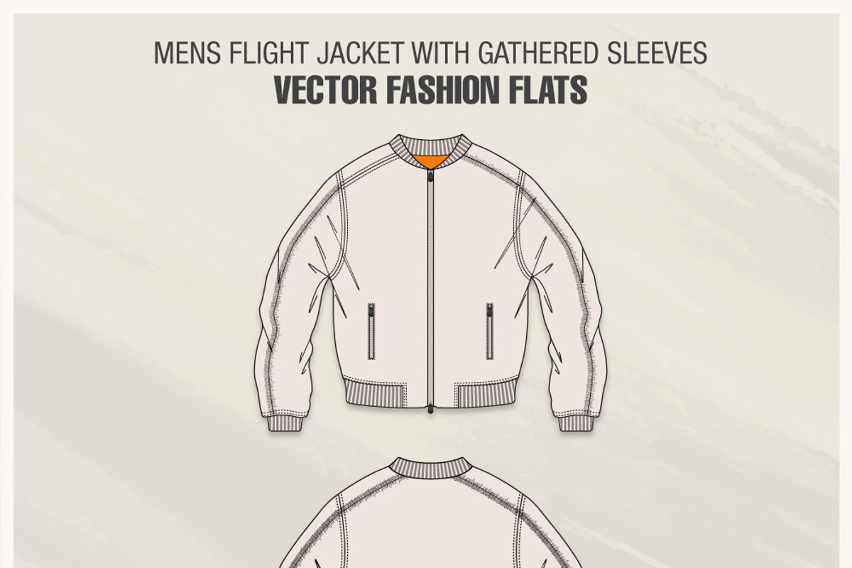 Mens Flight Jacket Fashion Flat, an Illustration by VECFASHION (Photo 5 of 5)